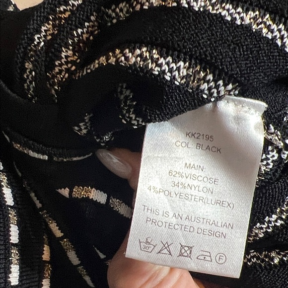 Kookai | Women’s Size 2 Black and White Long Sleeve Midi Dress - Picture 4 of 5